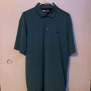 Onward Reserve Green and Navy Striped Polo